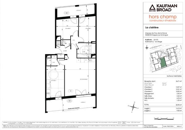 A VENDRE Appartement Entraigues Sur La Sorgue 4 pièce(s) 83.98 m2