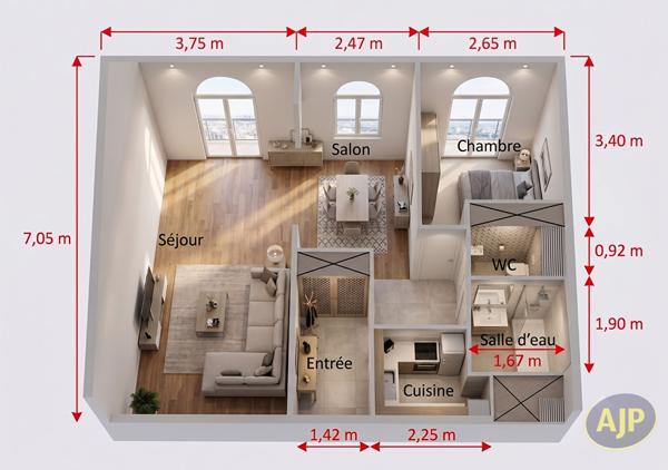 Vente appartement Nantes : 187 500 € - AJP Immobilier Nantes Ouest