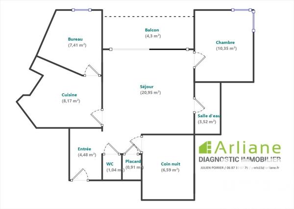 Appartement à vendre 2 pièces 63,42 m² Paris 19