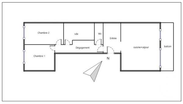 Appartement F3 à vendre  3 pièces - 61,29 m 2   CLICHY  - 92