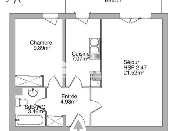 Location Appartement 2 pièces 46.9 m² - RESIDENCE HELIANTHE I Orleans 45100