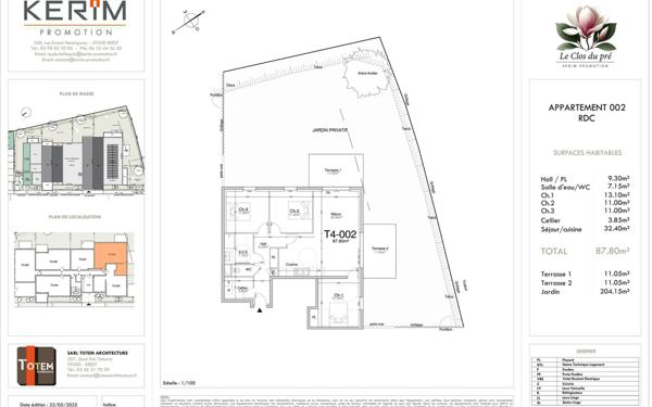 Appartement à vendre    4 pièces • 88 m2 Guilers