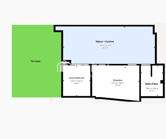 Votre refuge entre mer et maquis – T2 avec pièce télétravail vue dégagée à Porticcio