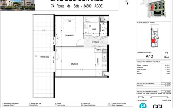 Appartement à vendre    2 pièces • 41,50 m2 Agde