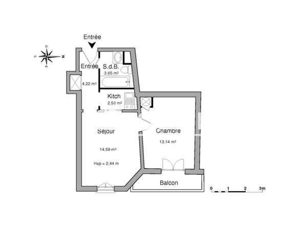 Location Appartement 2 pièces 38.1 m² - 5 RUE THIERGARTEN Strasbourg 67000