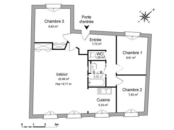 Location Appartement 4 pièces 68.77 m² - 5 RUE SERPAIZE Vienne 38200