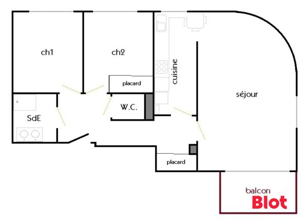 Appartement 3 pièce(s)