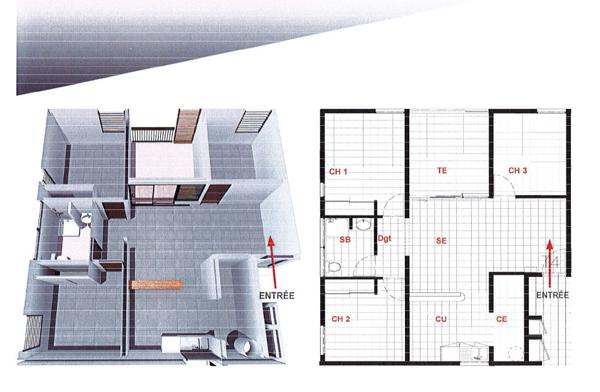 Appartement T4 Secteur Montabo superficie 76.72 m2