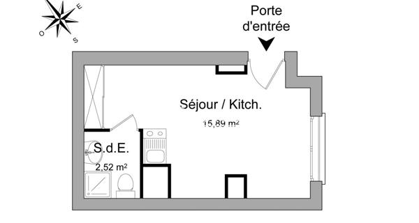 Location Studio 18.41 m² - ÉLancourt 78990