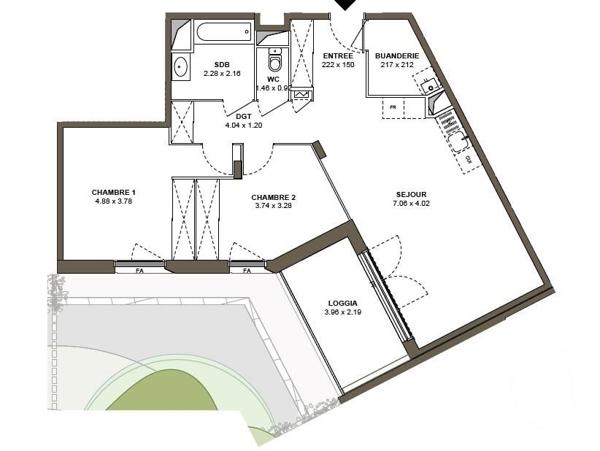 Appartement F3 à vendre  3 pièces - 61 m2 ROANNE - 42