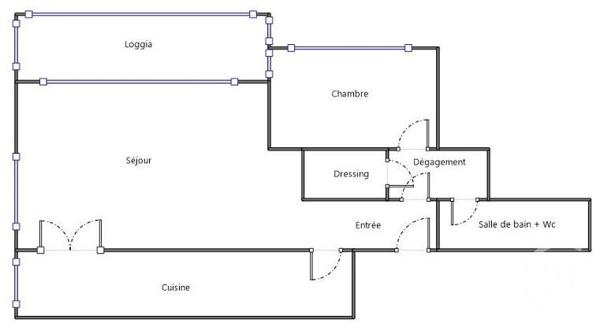 Appartement F2 à vendre  2 pièces - 58,39 m2 FONTENAY LE FLEURY - 78