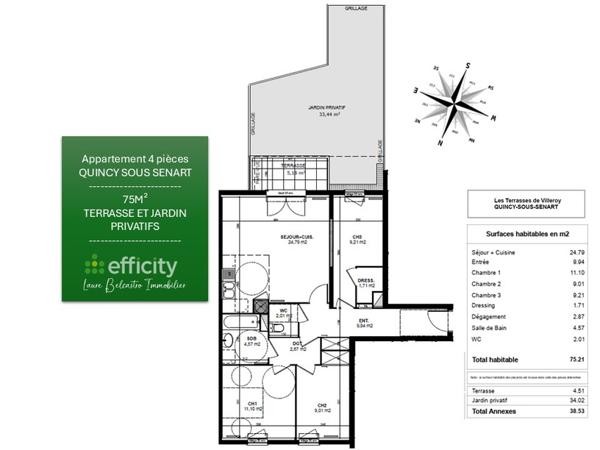 Appartement
         4 pièces
        - 75 m² Exclusivité