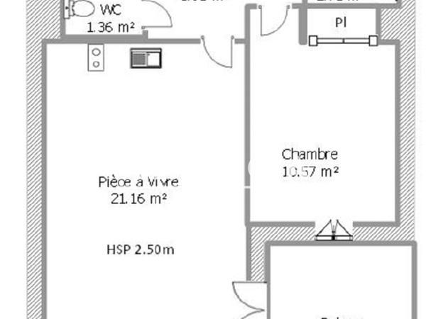 Location Appartement 2 pièces 41.48 m² - 2 ET 4 CHEMIN DU VIEUX CANAL Carcassonne 11000