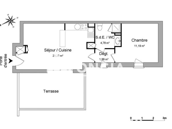 Location Appartement meublé 2 pièces 41.24 m² - 392 RUE LEON BOURGEOIS Beziers 34500