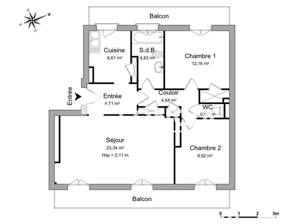 Location Appartement 3 pièces 67.08 m² - 26 RUE DE LA TOUR DE BEURRE Rouen 76000