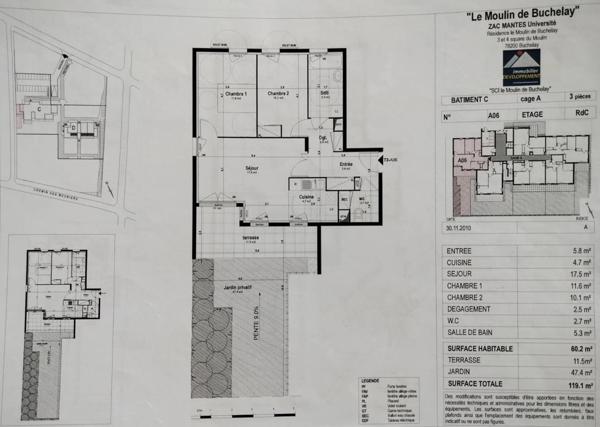 Appartement 3 pièces avec jardin plein sud / Résidence 2013 - BUCHELAY (78)