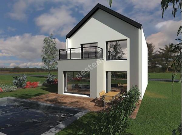 A vendre maison contemporaine neuve, La CHAPELLE DES FOUGERETZ, 148m² habitable, 514m² de parcelle, piscine chauffée 7m50*3m50, 6pièces, 4 chambres dont une suite parentale au rez-de-chaussée, belles prestations