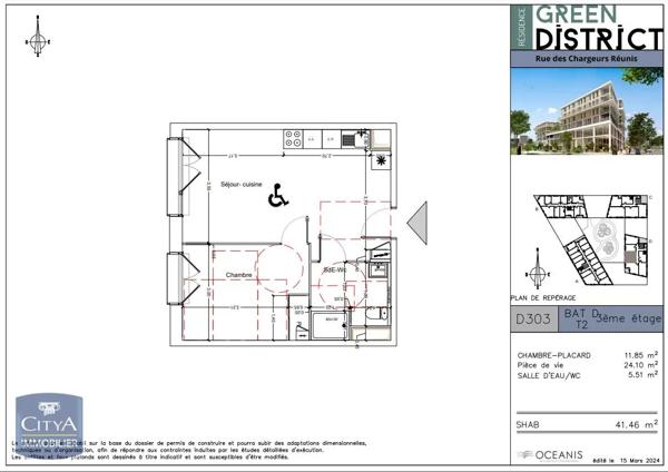 Appartement à louer 2 pièces 41.46m² Le Havre (76600)