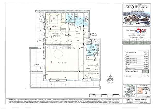 Appartement T4 à vendre  4 pièces - 88,25 m2 LA CHAPELLE D ABONDANCE - 74