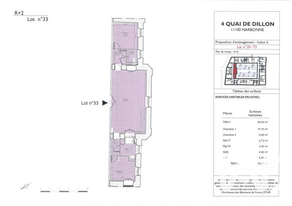 Location appartement 3 pièces 71 m² Narbonne