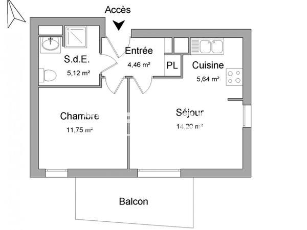 Location Appartement 2 pièces 41.18 m² - 12 ALLEE DE LA HOUBLONNIERE Strasbourg 67200