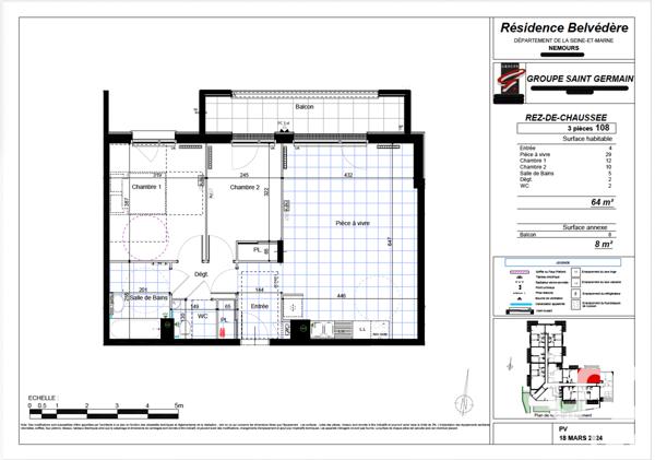Appartement à vendre 3 pièces 64 m² Nemours