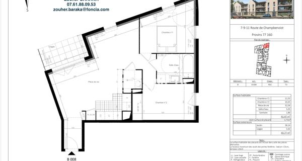 Location Appartement 3 pièces 61.47 m² - Provins 77160