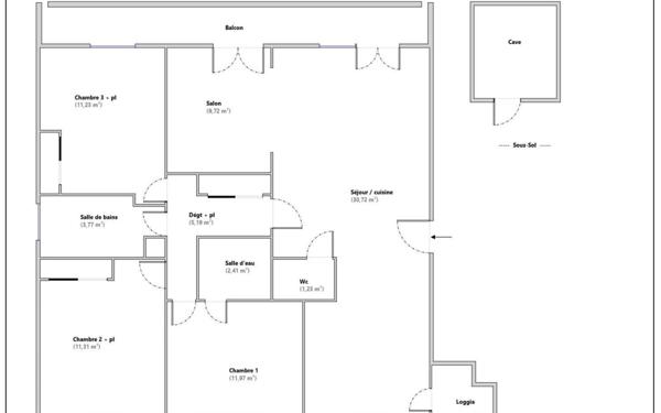 Appartement à vendre    5 pièces • 88 m2 Villefranche-sur-Saône