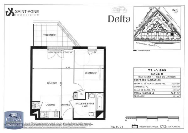 Appartement à louer 2 pièces 42.51m² Castanet-Tolosan (31320)