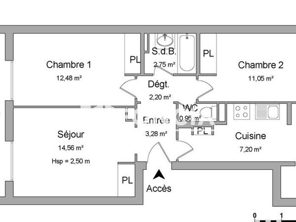 Location Appartement 3 pièces 54.47 m² - 15, 17, 19 BOULEVARD DEMANDOLX Marseille 13015