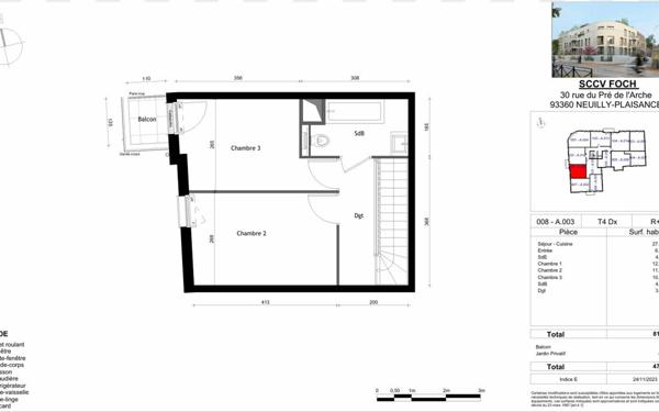 Appartement à vendre    4 pièces • 81,24 m2 Neuilly-Plaisance