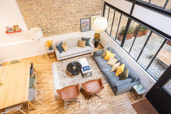 Ancien studio de danse transformé en loft mixte d’architecte – Grandes Carrières