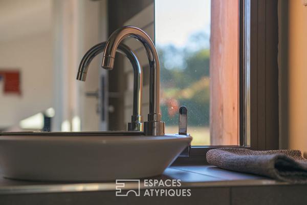 Maison contemporaine bioclimatique avec vue, proche Sarlat.
