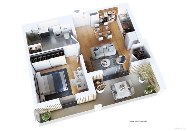 Appartement Type 2 - Résidence Alizé