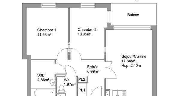Location Appartement 3 pièces 53.39 m² - Collonges 01550