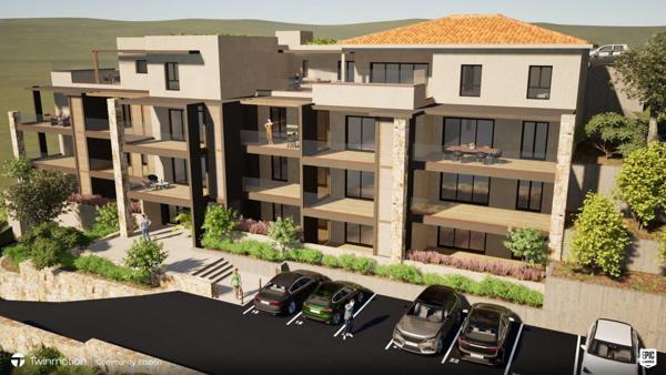 A VENDRE VUE MER VILLA SUR TOIT T4 de 136,77m² avec PISCINE- TERRASSE de 91,55m² SARI SOLENZARA (20)