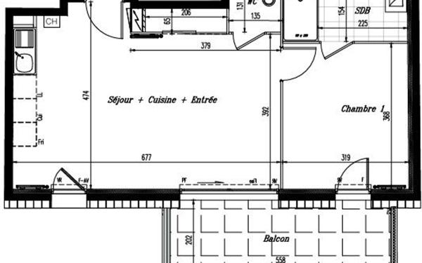 Appartement à vendre    2 pièces • 47,55 m2 Draveil
