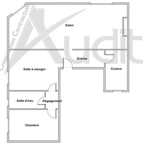Appartement F3 à vendre  3 pièces - 56,31 m2 PARIS - 75017