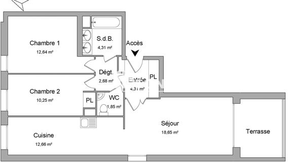 Location Appartement 3 pièces 67.35 m² - Lingolsheim 67380