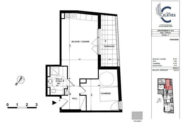 Appartement F2 à vendre  2 pièces - 48,55 m 2   VILLENEUVE LOUBET  - 06
