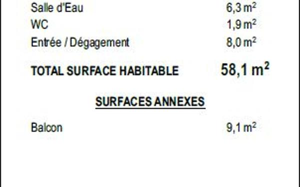 Appartement à vendre    3 pièces • 58,10 m2 Saint-Paul-lès-Dax