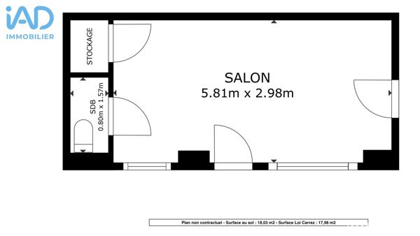 Murs commerciaux  à vendre 18,03 m² Courbevoie