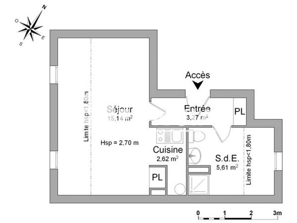 Location Studio 26.6 m² - 2 FAUBOURG SAINT LUBIN Vendome 41100