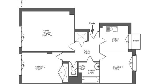 Location Appartement 3 pièces 60.59 m² - Toulon 83000