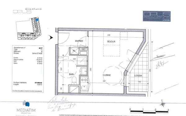 Appartement à louer    1 pièce • 27,85 m2 La Rochelle