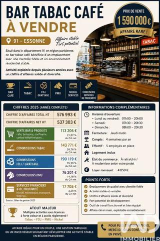 Bar, Brasserie, Tabac à vendre 160 m² Viry-Châtillon