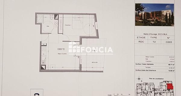 Location Appartement 2 pièces 40.71 m² - Morières-lès-avignon 84310