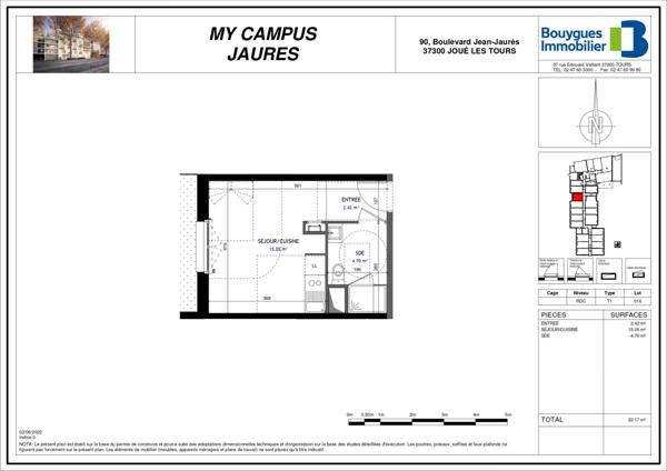 Appartement 1 pièce à Joué-Lès-Tours