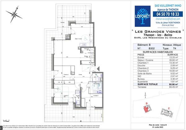 Achat appartement Thonon-les-Bains - 4 pièce(s) - 96 m² - 599 000 €