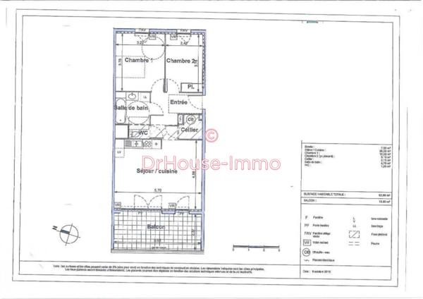 Appartement à louer 3 pièces de 62 m²